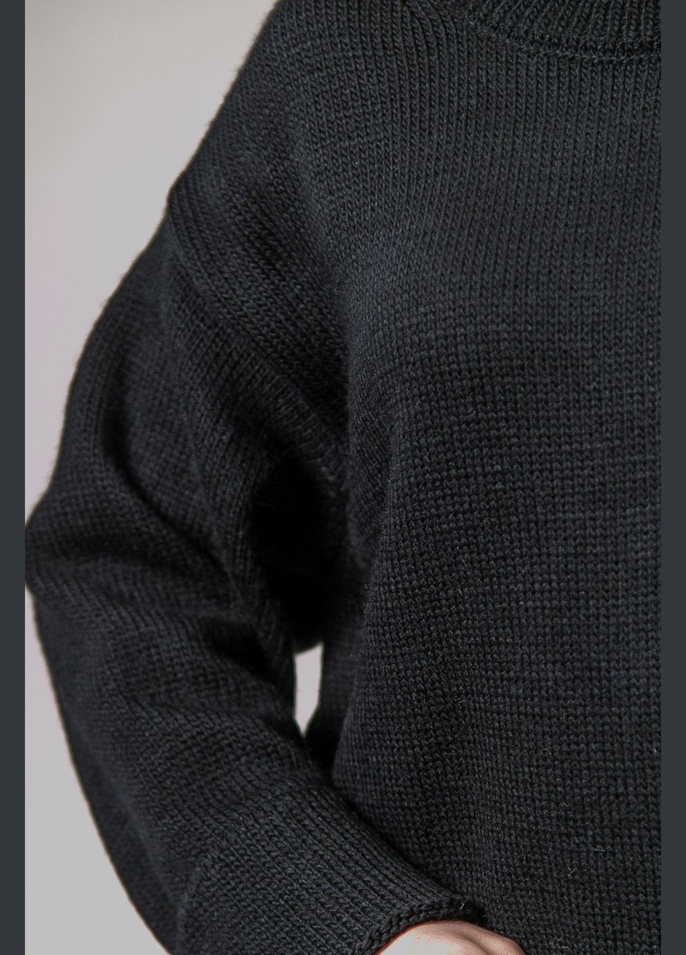 Черный демисезонный свитер свободного кроя one size CHICLY