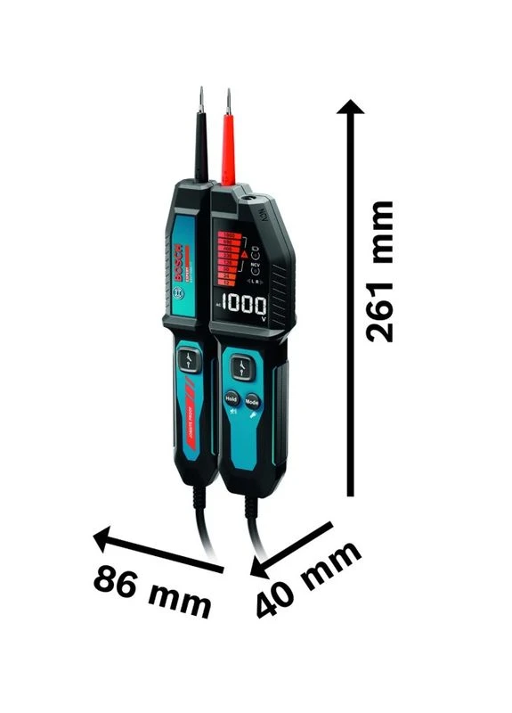 Тестер напруги EXPERT EXVT1000-17 (1000 В, IP65) інвертований LCD-дисплей (27139) Bosch (397301568)