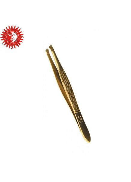 Пінцет для корекції брів скошений золотий 9157 SPL (367986889)