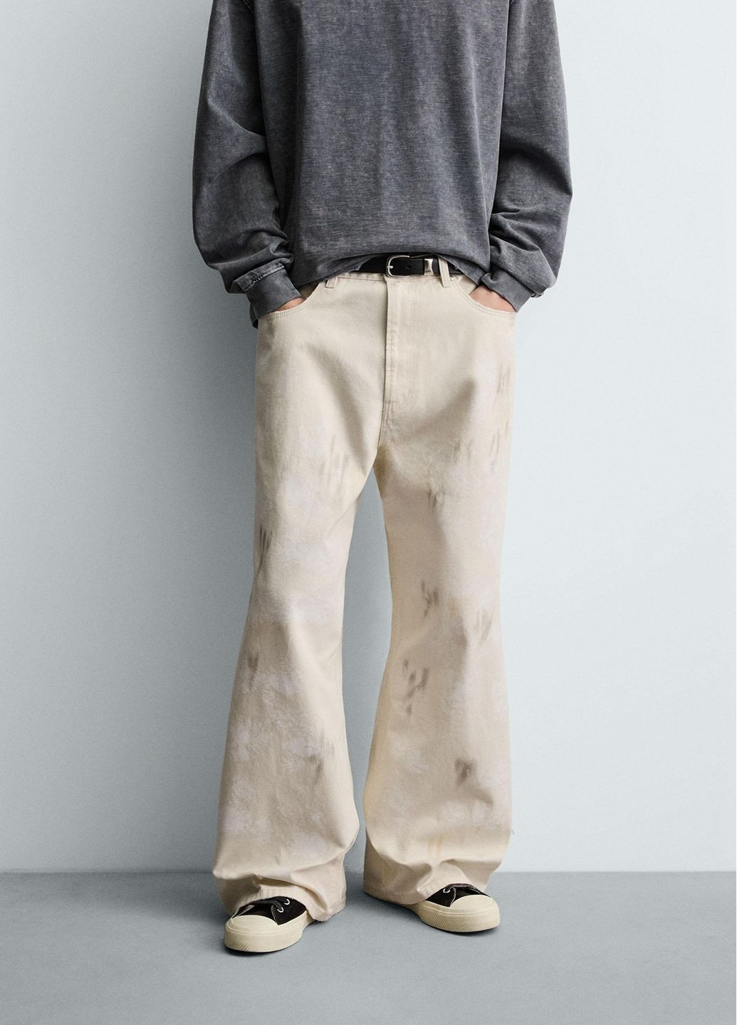 Комбинированные повседневный демисезонные брюки Zara