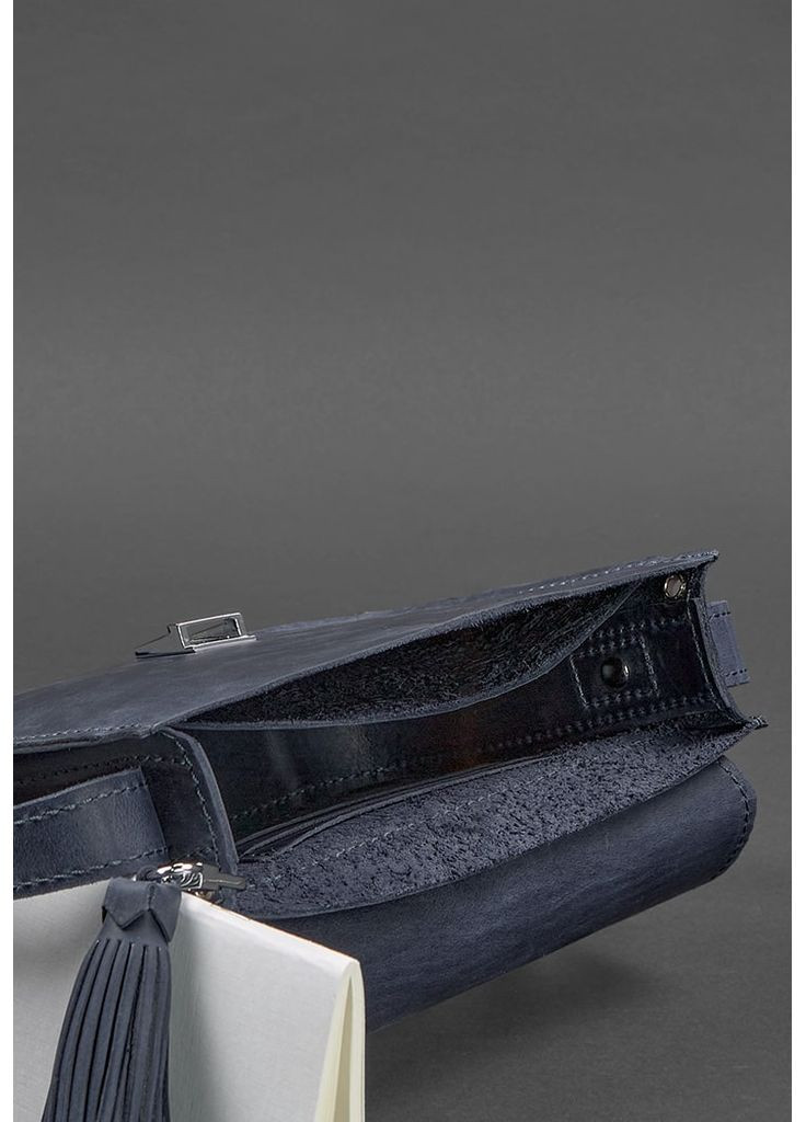 Кожаная женская бохо-сумка Лилу синяя Crazy Horse BlankNote кросс-боди (348359319)