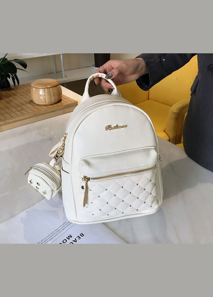 Жіночий міський рюкзак із брелоком мінірюкзачок, набір 2 в 1 рюкзачок + ключниця гаманець No Brand (334729742)