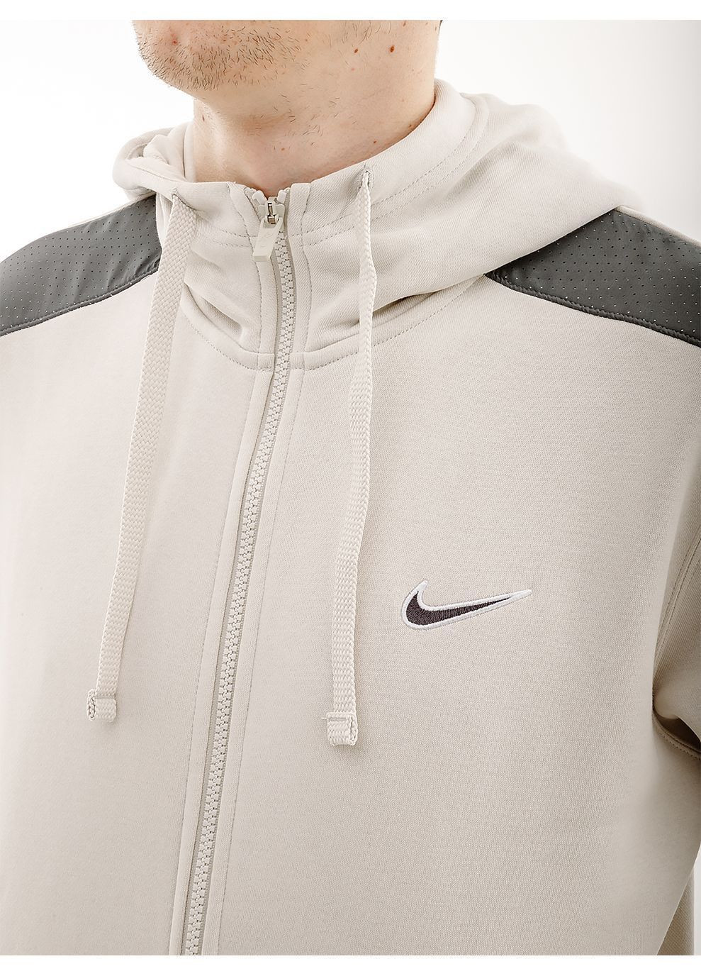 Чоловіча Толстовка SP FLC FZ HOODIE BB Бежевий Nike (333956984)
