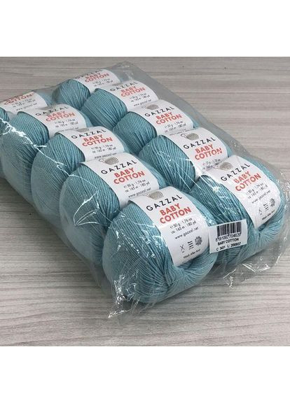 Пряжа Baby Cotton колір 3451 Блакитний Gazzal (352745736)