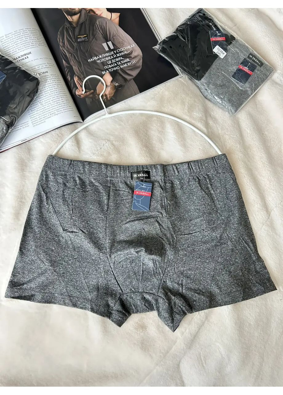 🖤Бамбукові чоловічі труси-боксери сірий колір IN.VASALL (360429526)