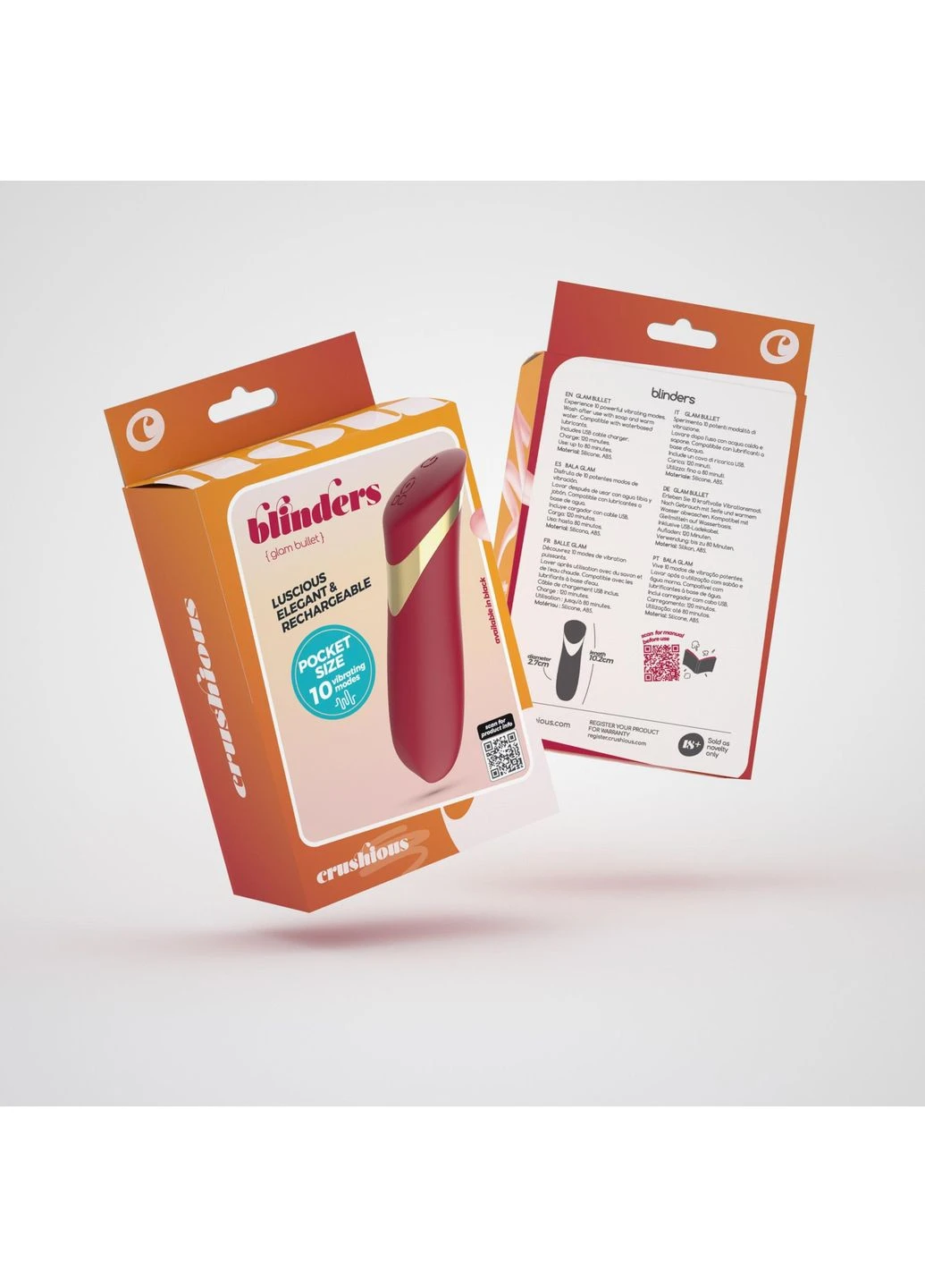 Міні-вібратор Blinders, 10.2 см (червоний) Crushious (374623890)