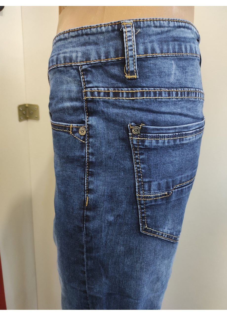 Шорты мужские джинсовые бриджи стрейч отворот 33 синие Captain (369163462)