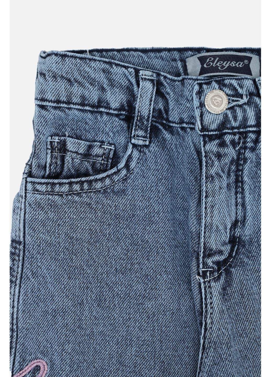 Голубые демисезонные джинсы wide leg для девочки цвет голубой cb-00278815 Eleysa