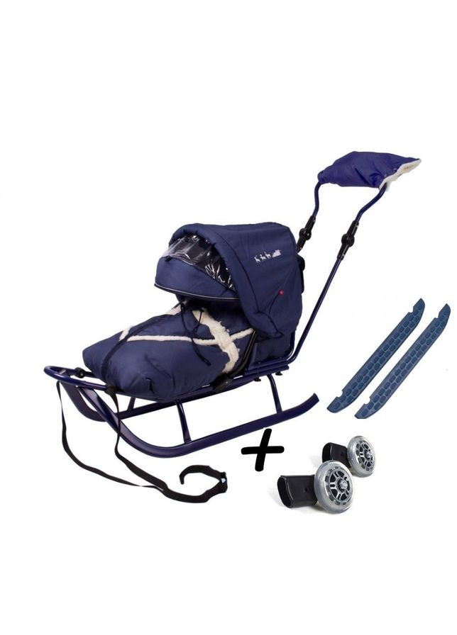 Санки Piccolino deLux + Колеса Синий Adbor (366028265)