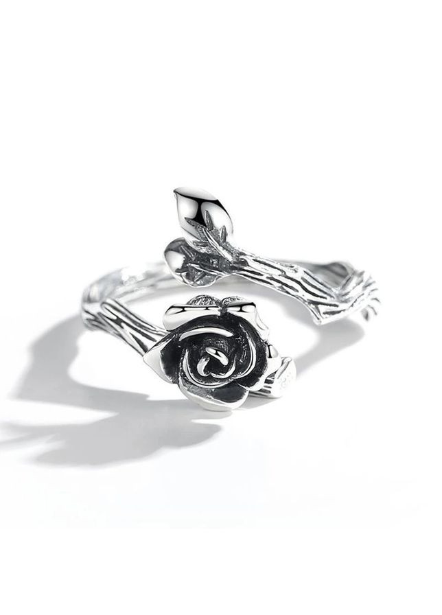 Дизайнерское стильное кольцо женское Винтажная Черная Роза цветок кольцо для девушки размер регулируемый Fashion Jewelry (285110626)