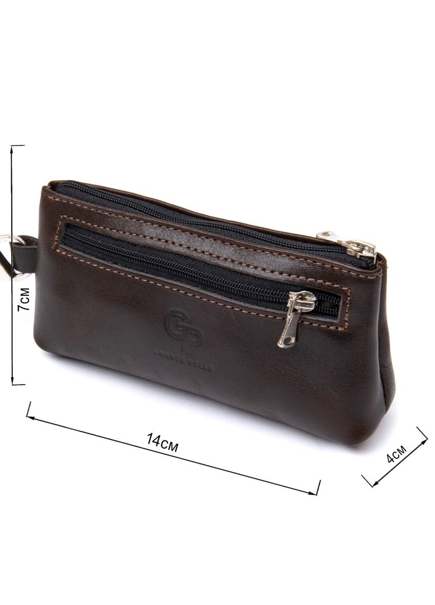 Кожаная ключница 11381 Коричневый Grande Pelle (331911293)