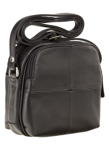 Чёрная кожаная женская сумка 18939 BLK Holly Visconti (303831068)