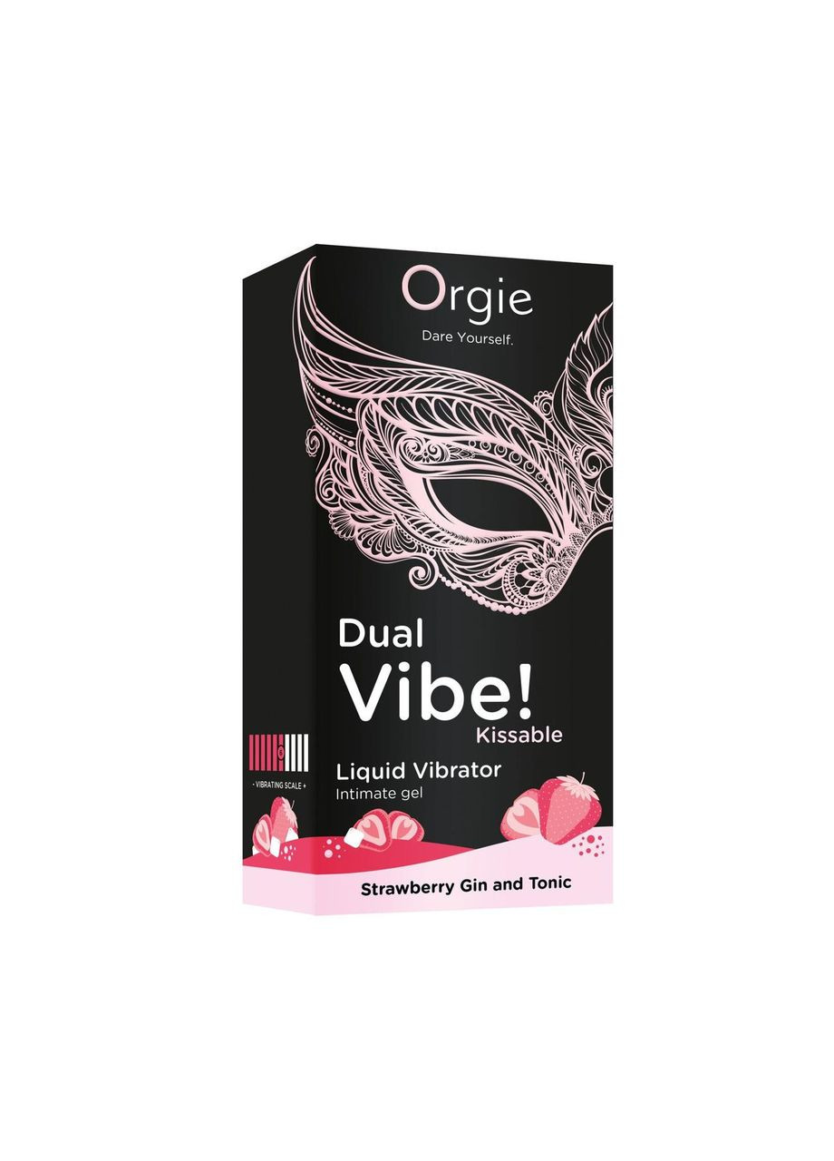 Жидкий вибратор Dual Vibe! Strawberry Gin & Tonic Kissable Liquid Vibrator, 15 мл Orgie (367723040)