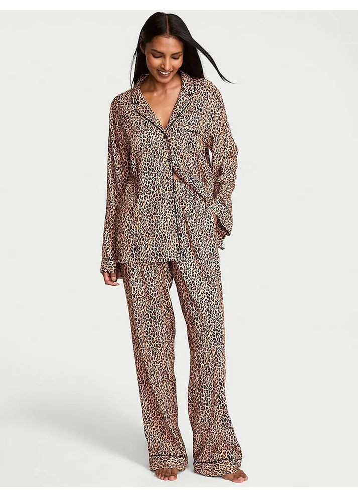 Комбинированная пижама фланелевая виктория сикрет flannel long pajama set рубашка + брюки Victoria's Secret
