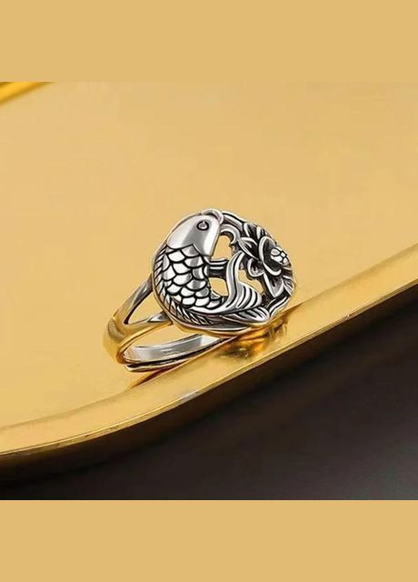 Женское кольцо в виде рыбы Древний Карась с Лотосом регулируемое Fashion Jewelry (288136668)