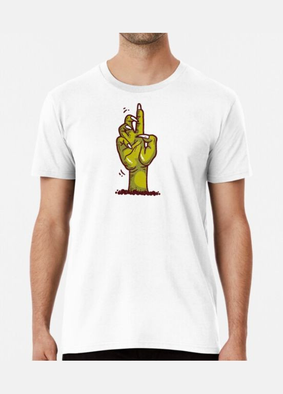 Белая мужская футболка с принтом рука зомби хэллоуин Stedman