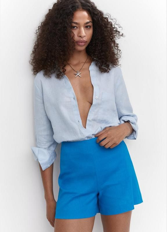 Літні лляні шорти з високою талією Mango (335213306)