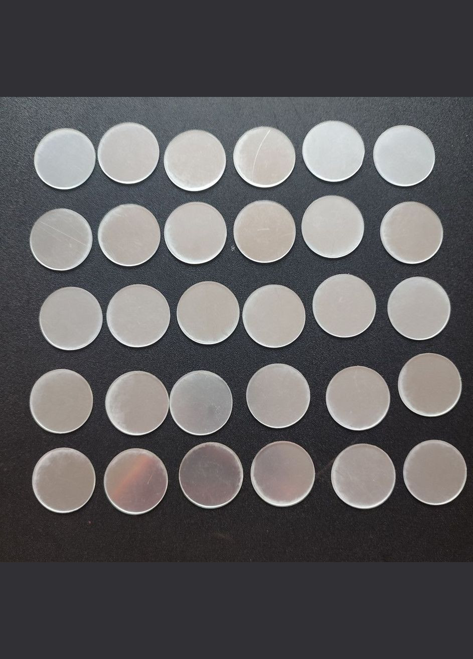 Дзеркальні пластикові наклейки круги Срібні 30 шт 3 см Б369 No Brand (302242135)
