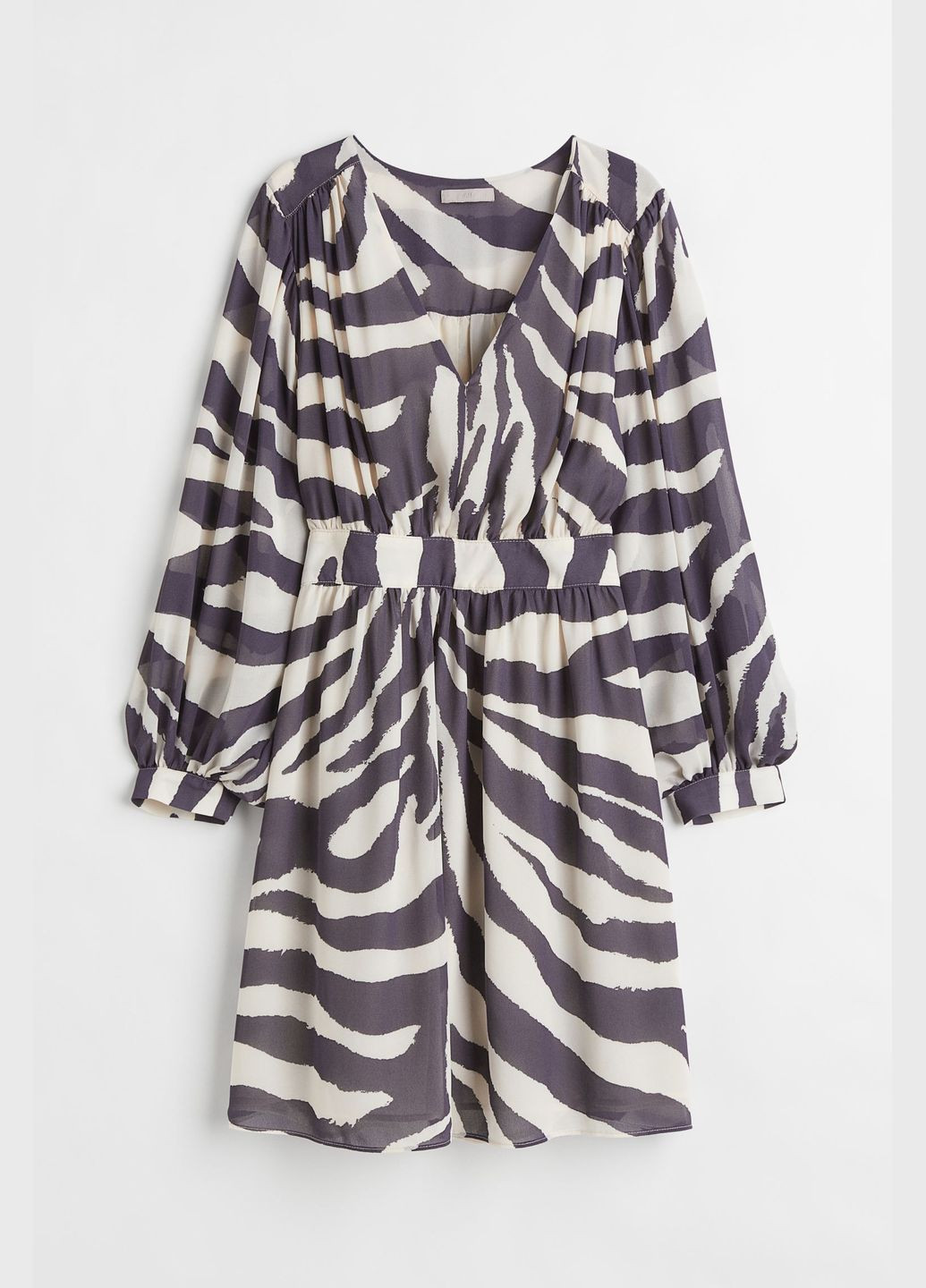 Серо-бежевое повседневный платье H&M зебра
