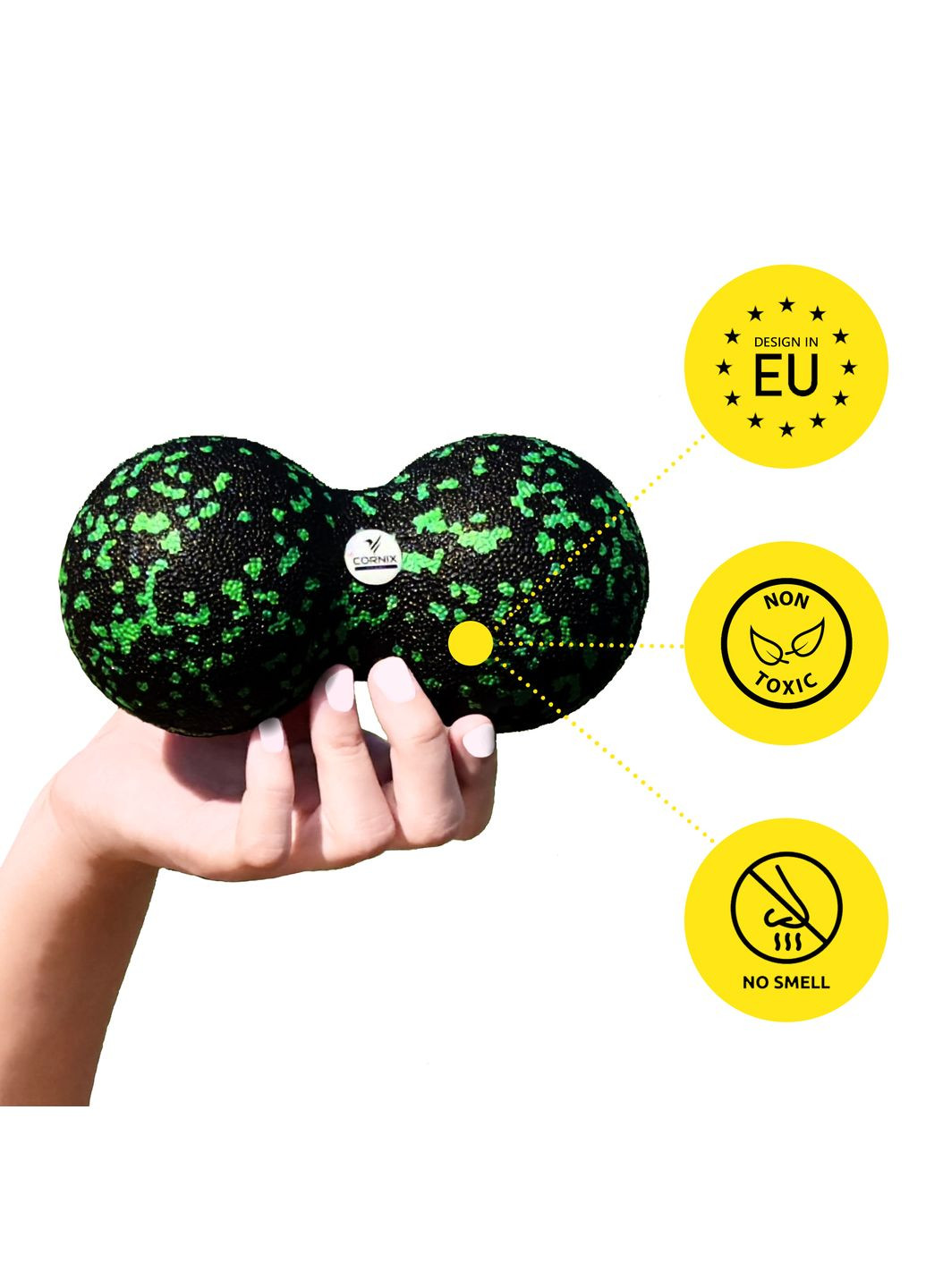 Масажний м'яч подвійний EPP DuoBall 8 x 16 см Cornix XR-0123 (275654156)