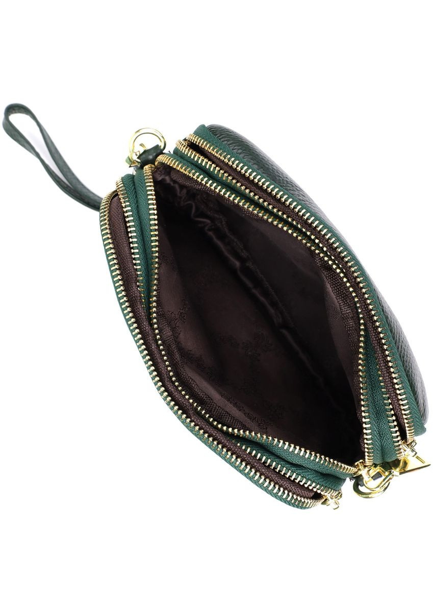 Практична шкіряна сумка на три відділення для жінок 22893 Vintage (350199040)