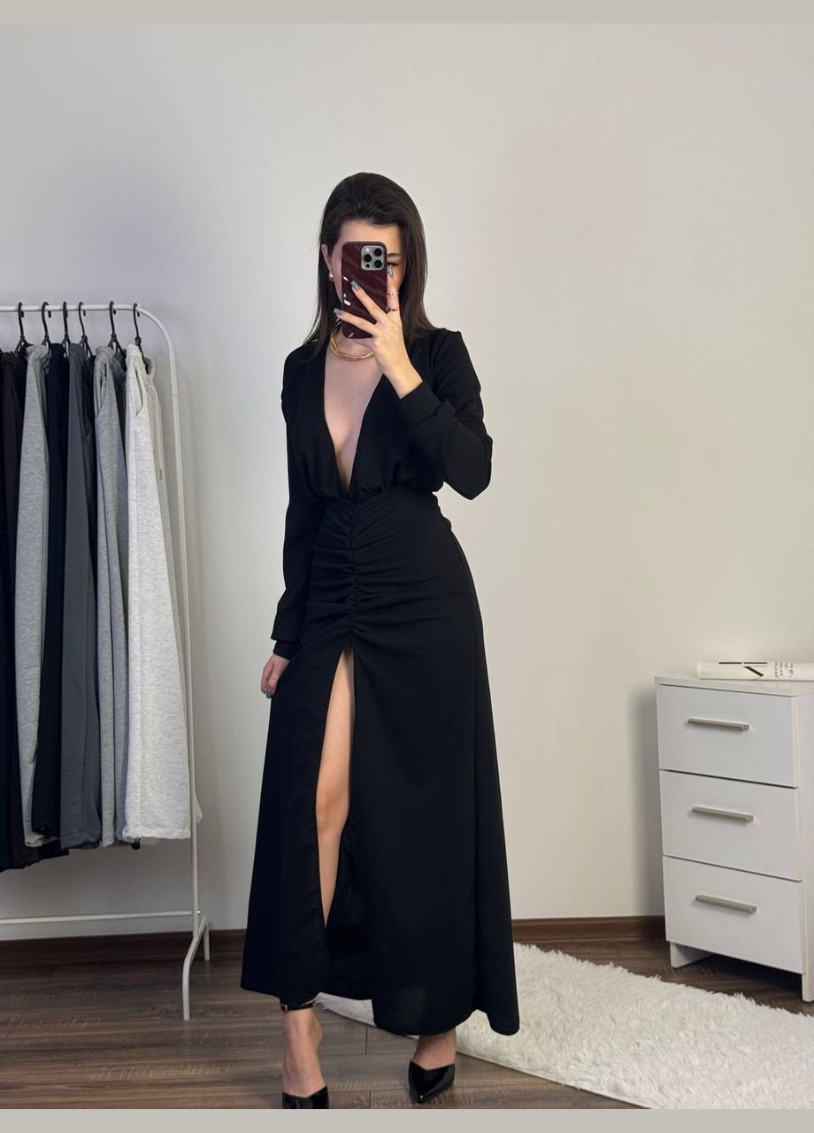 Чорна святковий, вечірня жіноча сукня FINO Mode однотонна