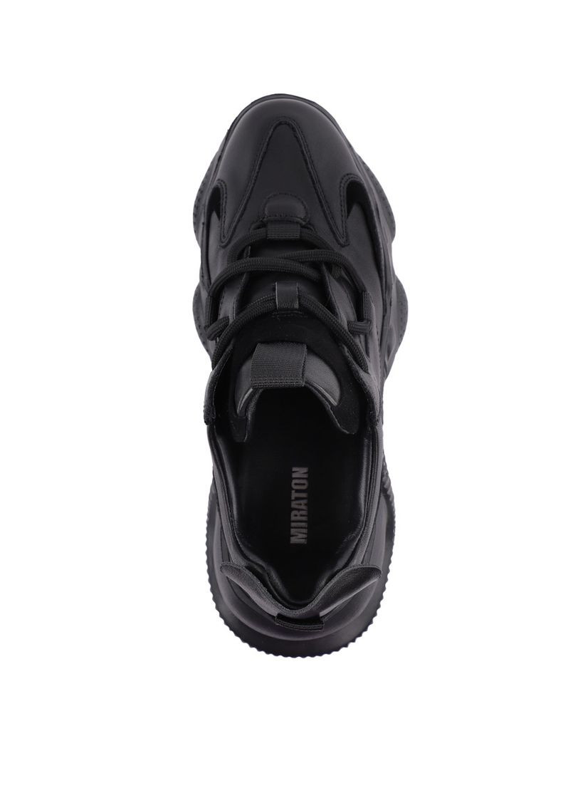 Черные всесезонные женские кроссовки xh1983-212 белая кожа MIRATON