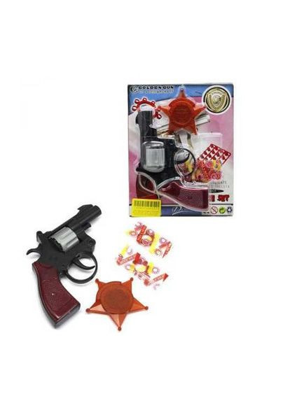 Іграшковий револьвер з пістонами та значком "DENA" 238GG Golden Gun (365640123)