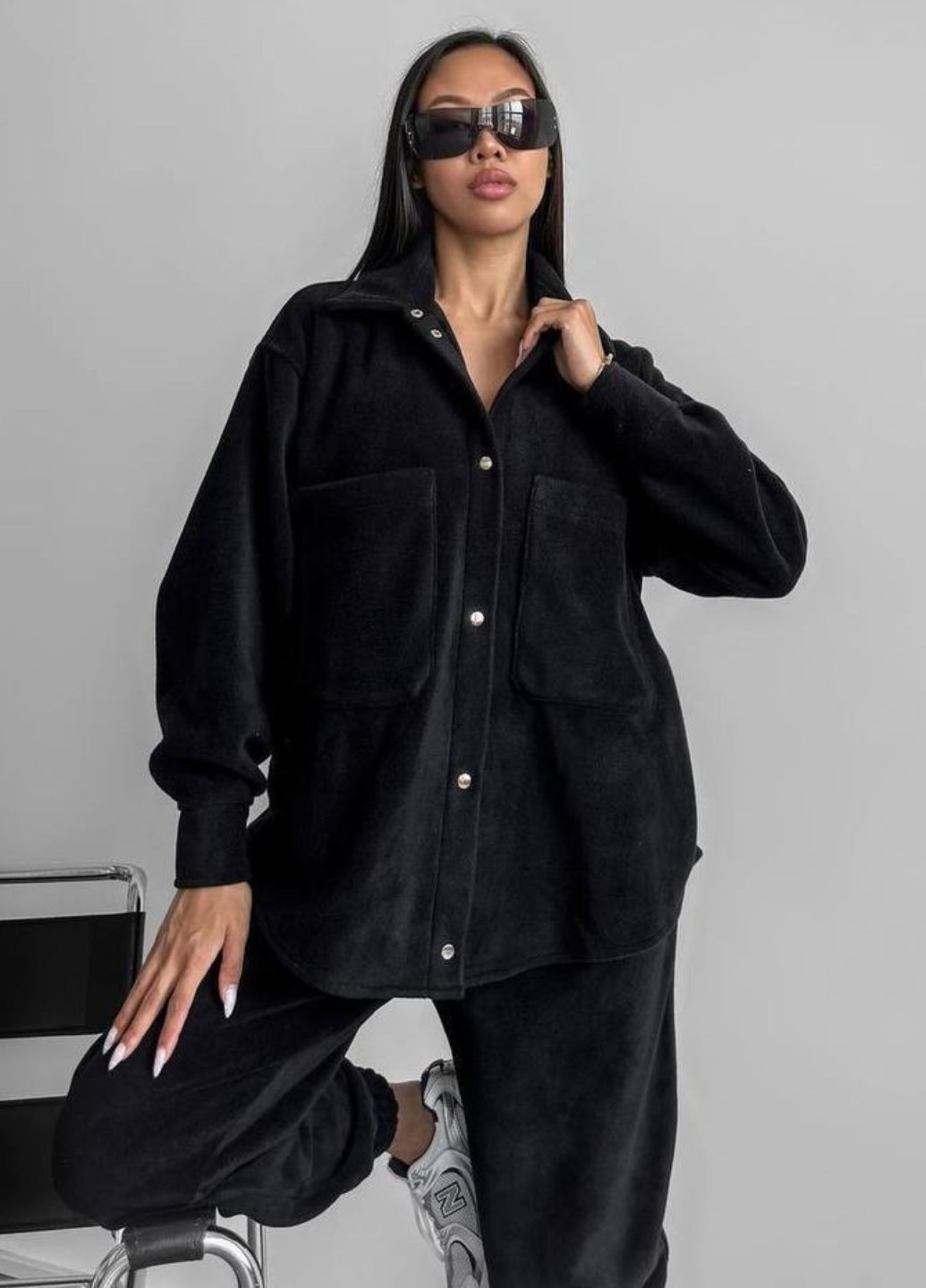 Базовый повседневный демисезонный оверсайз костюм двойка: рубашка на кнопках + джогеры Tik-Tak (362539653)