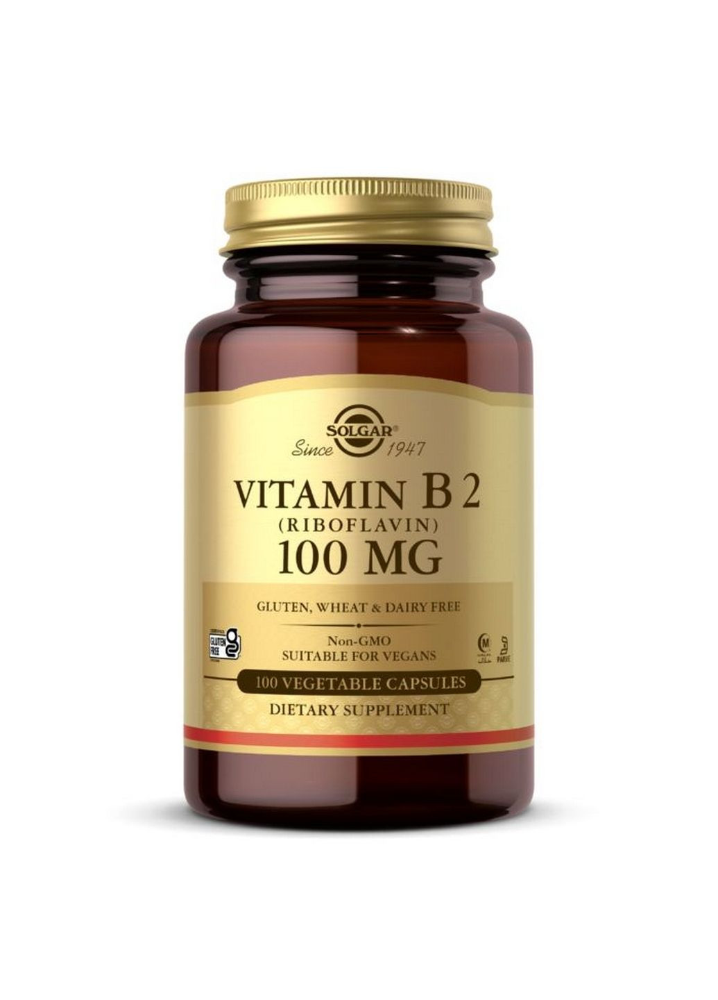 Витамины и минералы Vitamin B2 100 mg, 100 вегакапсул Solgar (293483024)