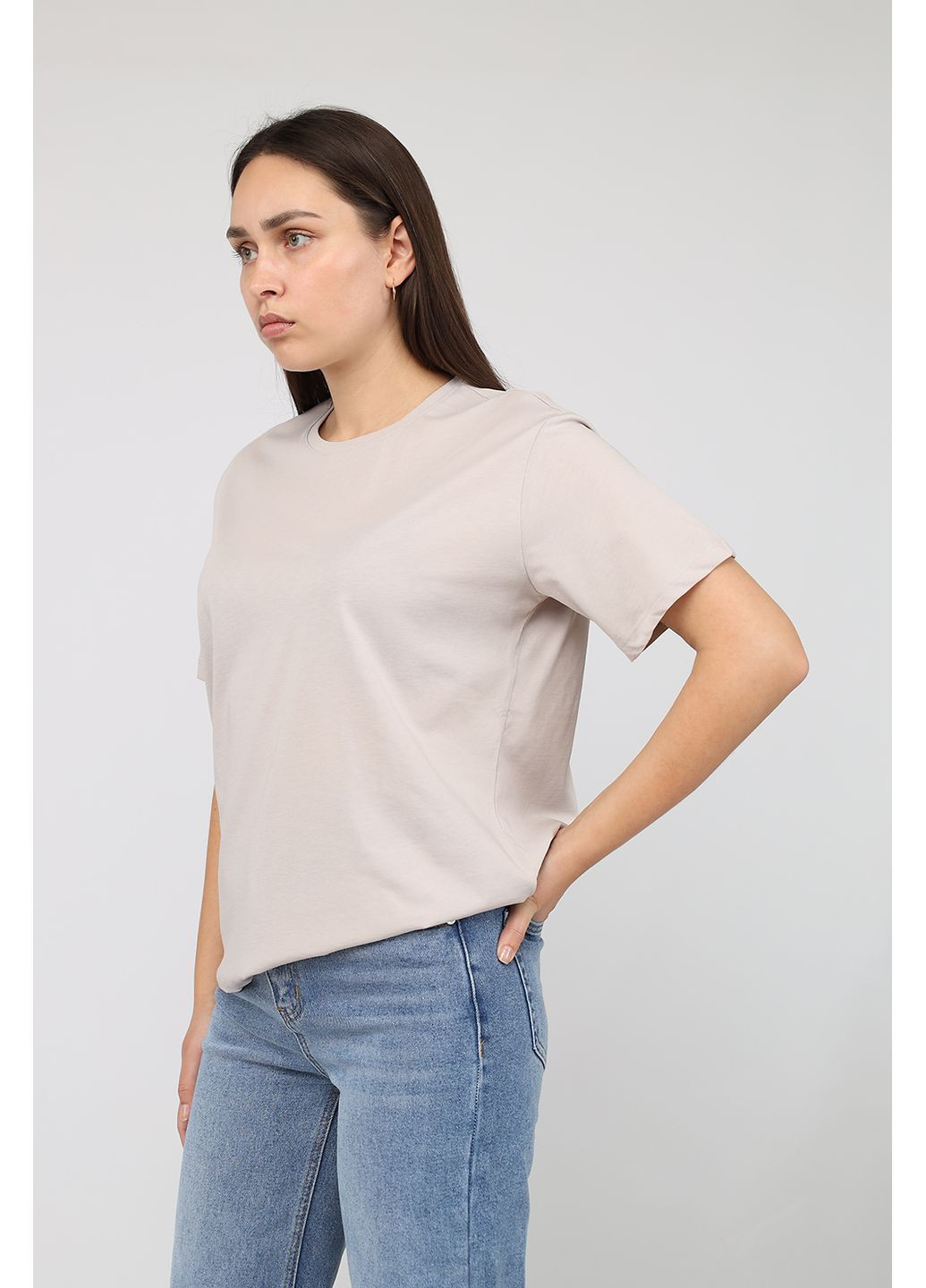 Футболка з коротким рукавом жіноча колір бежевий CB-00283873 Yuki - (369447245)