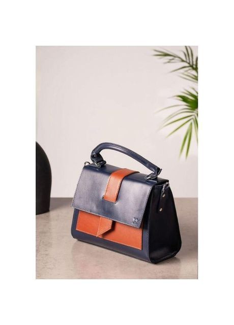 Сумка кросс-боди женская кожаная через плечо Сине-коричневая 40673 The Wings (361970310)