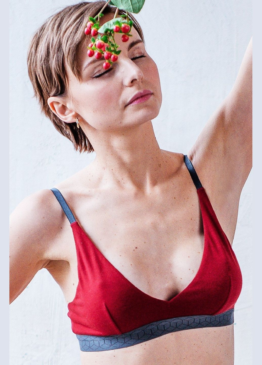 Червоний бралетт бралет з органічної бавовни Smpl без кісточок