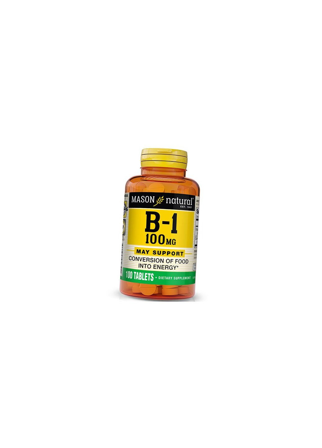 Тиамин Гидрохлорид, Vitamin B1 100, 100таб (36529003) Mason Natural (293257272)