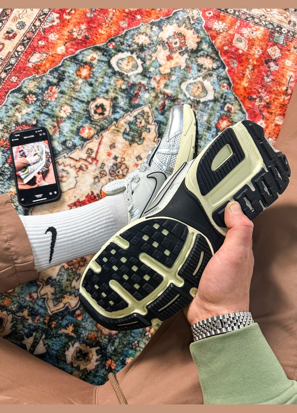 Білі Осінні кросівки чоловічі і жіночі nike v2k runtekk grey beige | найк в2к рантекк сірі бежеві No Brand