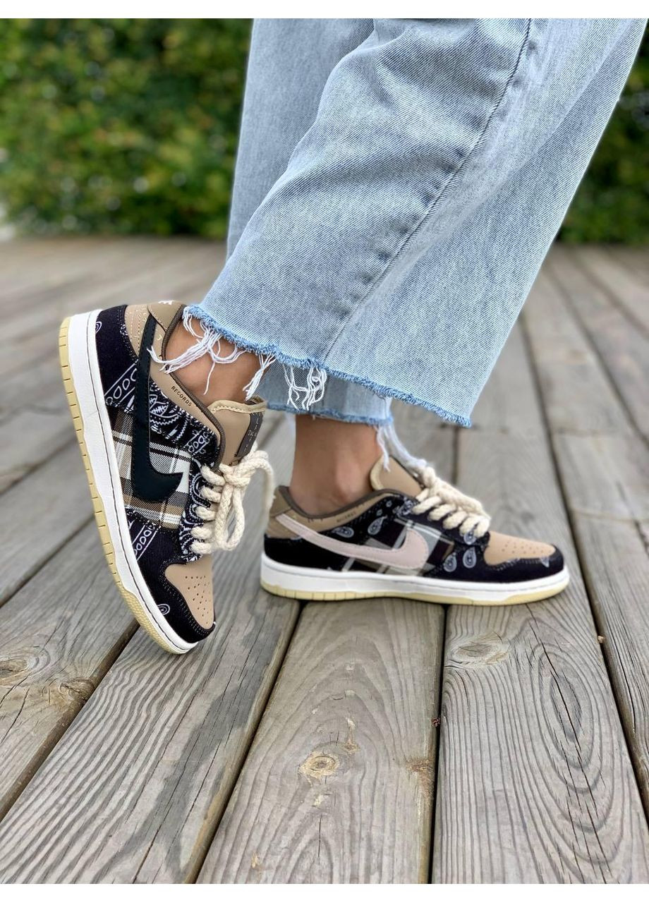 Сірі Осінні кросівки чоловічі nike sb dunk low x travis scott cactus jack grey найк сб данк No Brand