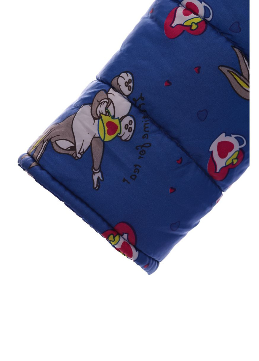 Синий зимний комбинезон на синтепоне для девочки с принтом кролика евро ноль синий см (27716) BABYKROHA