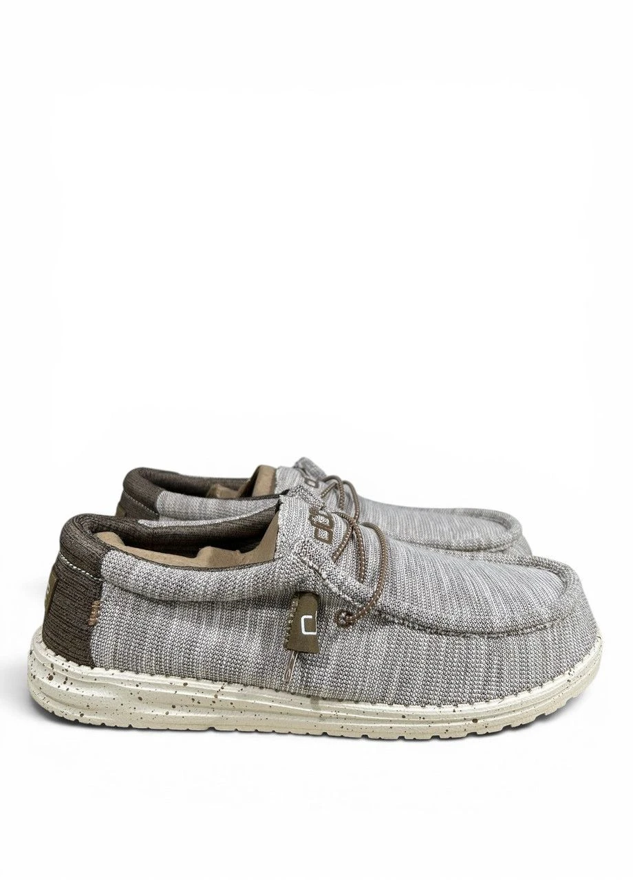 Коричневые мокасины wally stretch limestone (110381721),, размер (us 10) 28.3 см Hey Dude