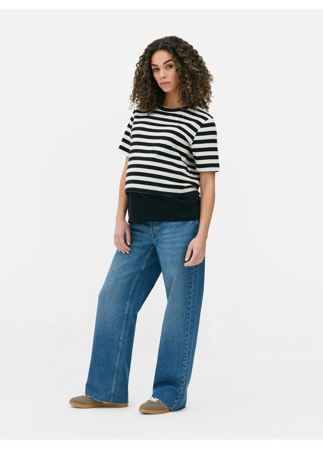 Футболка basic,чорний в смужку, Primark - (397560923)