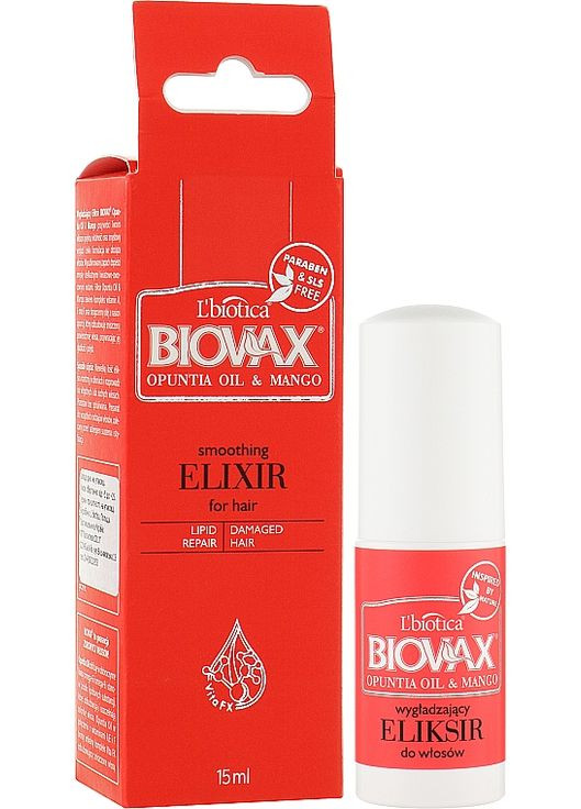 Эликсир для волос "Манго" - L'Biotica Opuntia Oil & Mango Elirsir 15ml (952286-67810) Biovax (369407654)