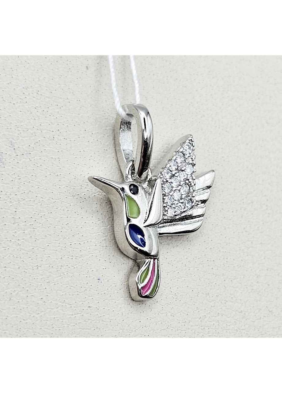 Кулон срібний з кубічним цирконієм "Колібрі" 2,34 г No Brand (369736995)