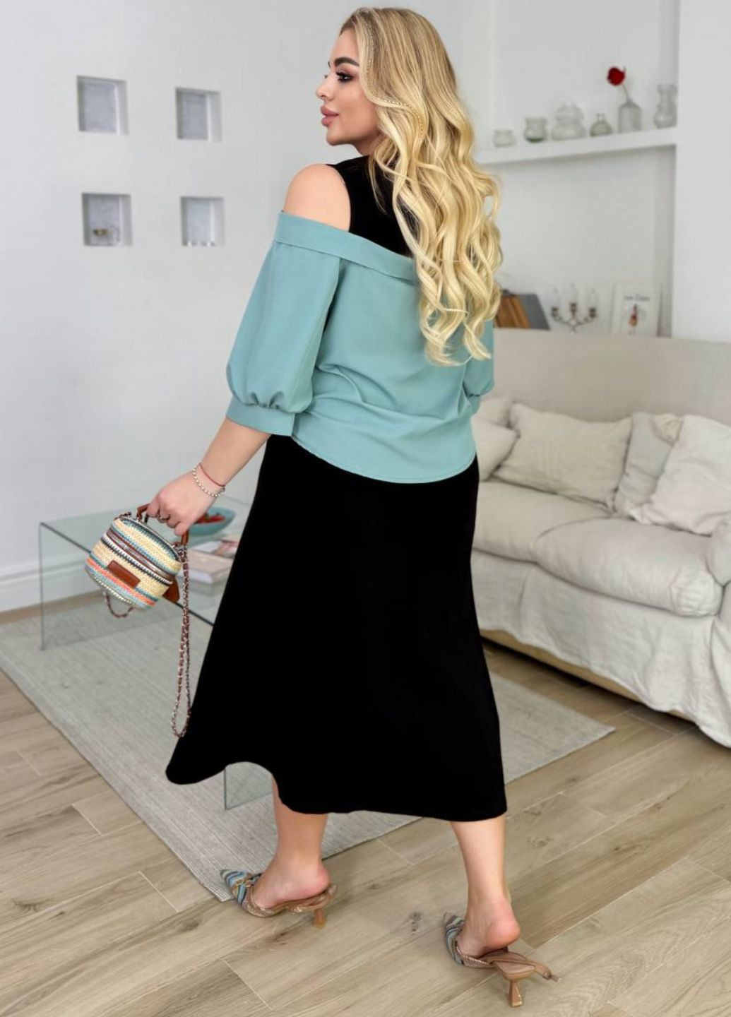 Фісташкова вечірня вишукана вечірня міді сукня комбінація з імітацією сорочки сукня-комбінація Tik-Tak однотонна