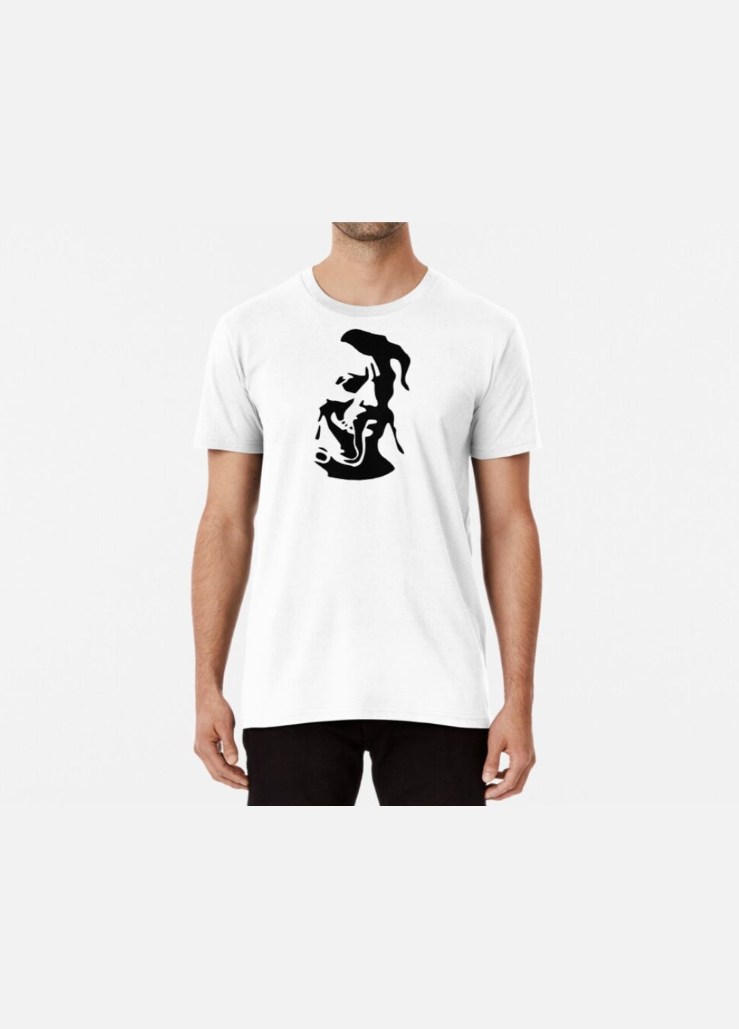 Біла чоловіча патріотична футболка з принтом козак україна Stedman