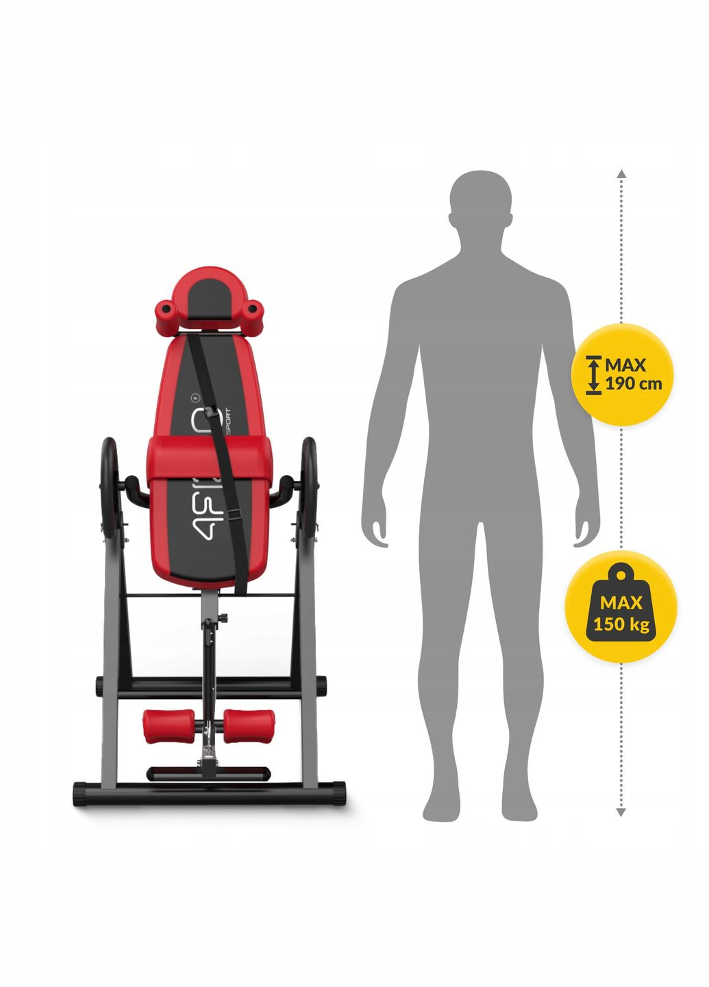 Стіл інверсійний регульований Black/Red (P-5905973401944) 4FIZJO (301906301)