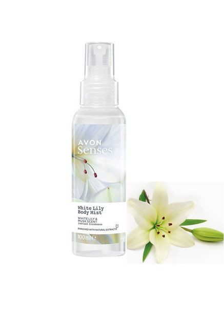 Освежающий лосьон-спрей для тела «Белая лилия» Senses 100 мл Боди мост Avon (351430618)