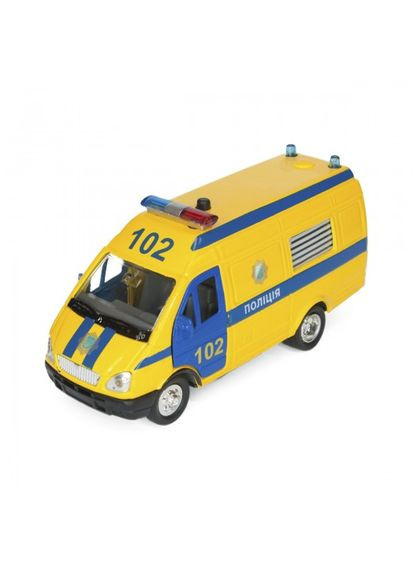 Автомодель ГАЗЕЛЬ ПОЛИЦИЯ (желтая, светлая, озвуч. укр. языке) Technopark (315153637)