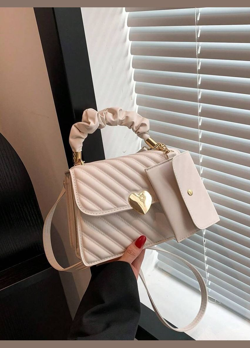 Жіноча сумка крос-боді біла молочна No Brand (290665314)
