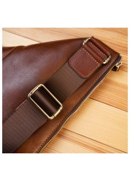 Сумка Кожаная через плечо Коричневая (11358) Grande Pelle Шкіряна через плече Коричнева (358066787)