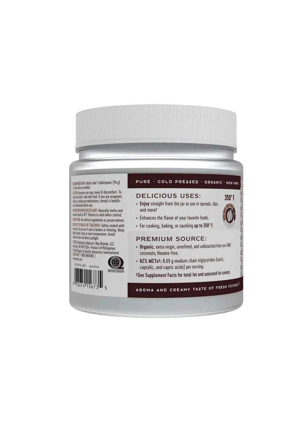 Кокосова олія органічна Coconut Oil 453 г Nature's Way (361118033)