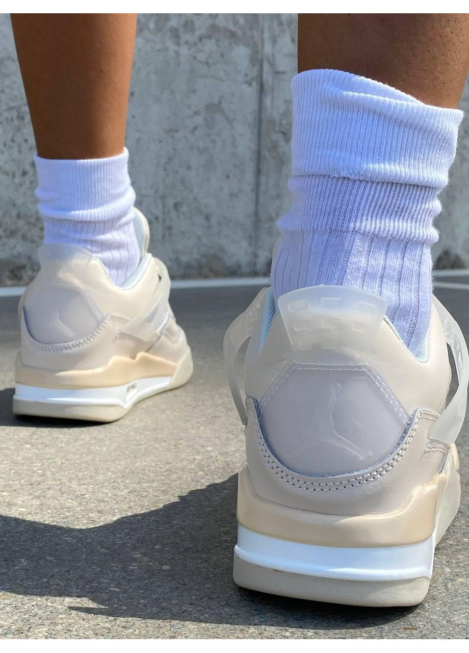 КРОСІВКИ ЖІНОЧІ NIKE AIR JORDAN RETRO 4 BEIGE 3 НАЙК АІР ДЖОРДАН No Brand бежеві демісезони (369389752)